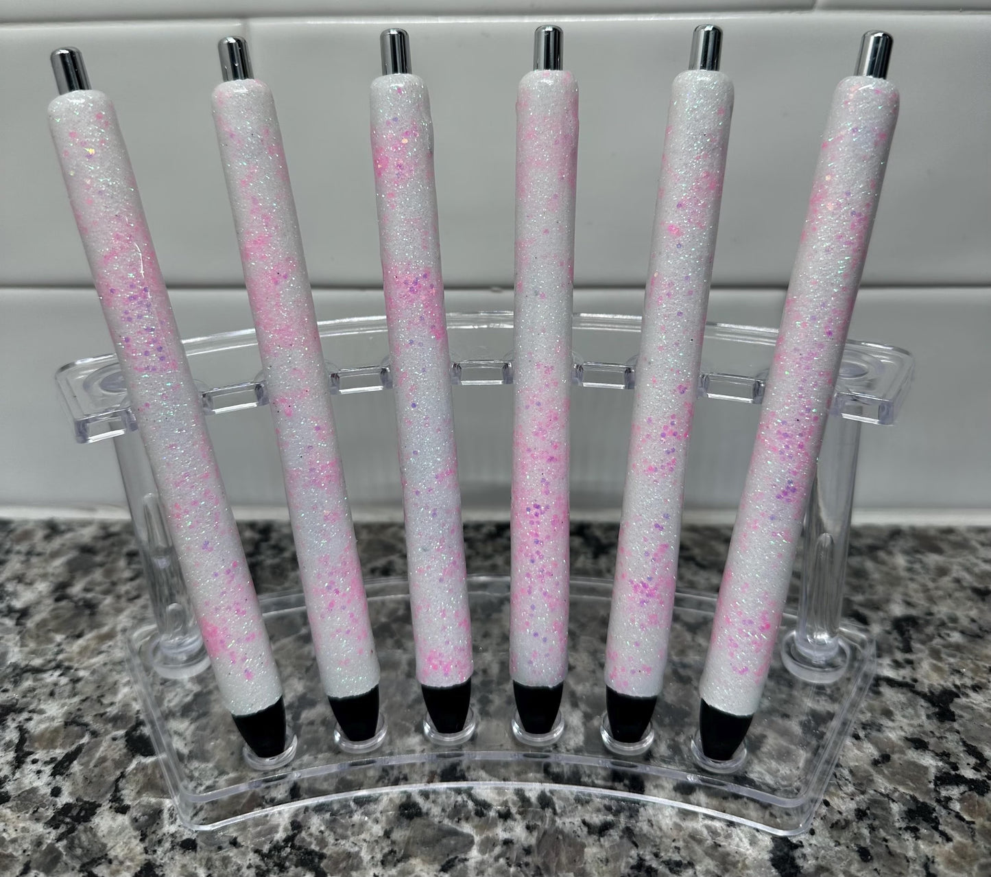 White & Pink Glitter Pens