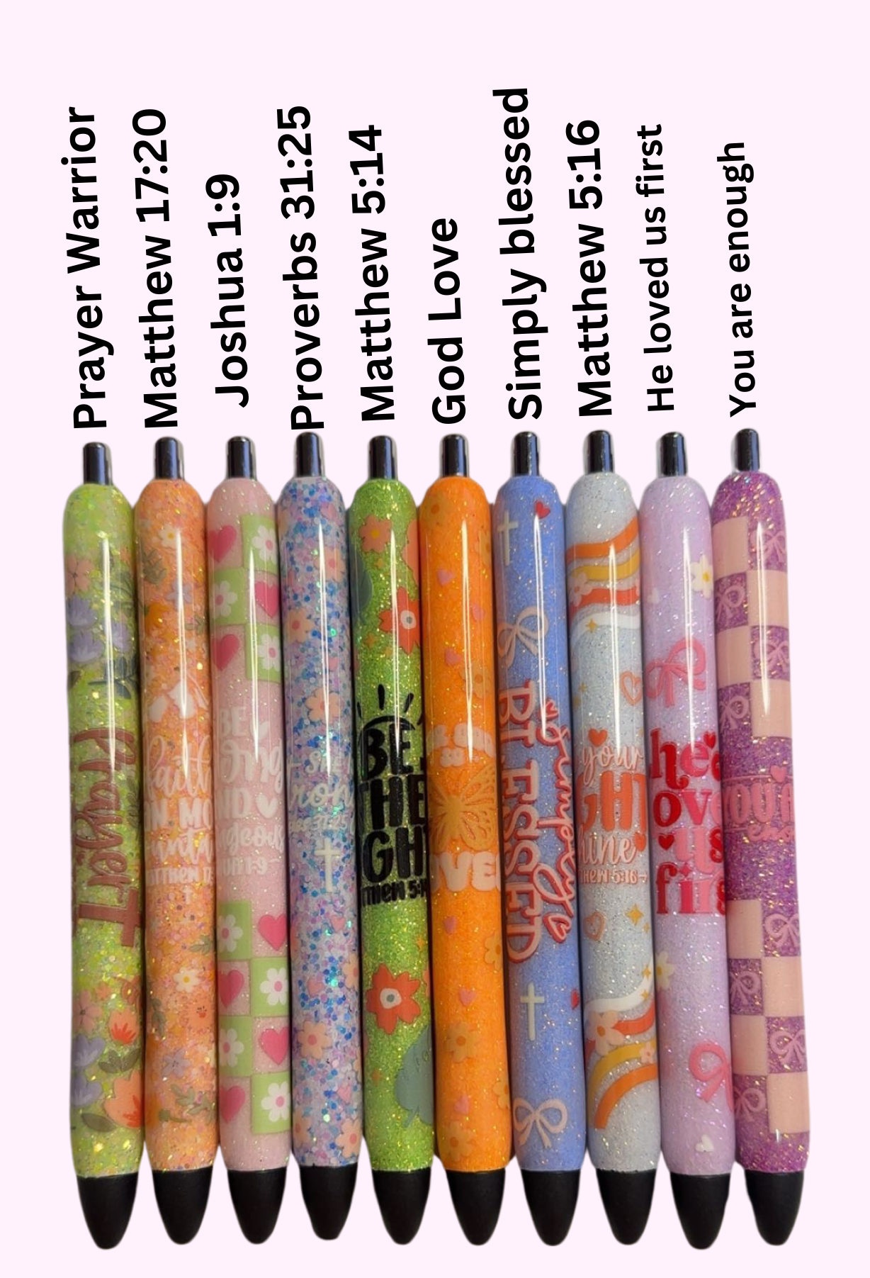 Bible Verse Glitter Pens/ Faith Glitter Pens