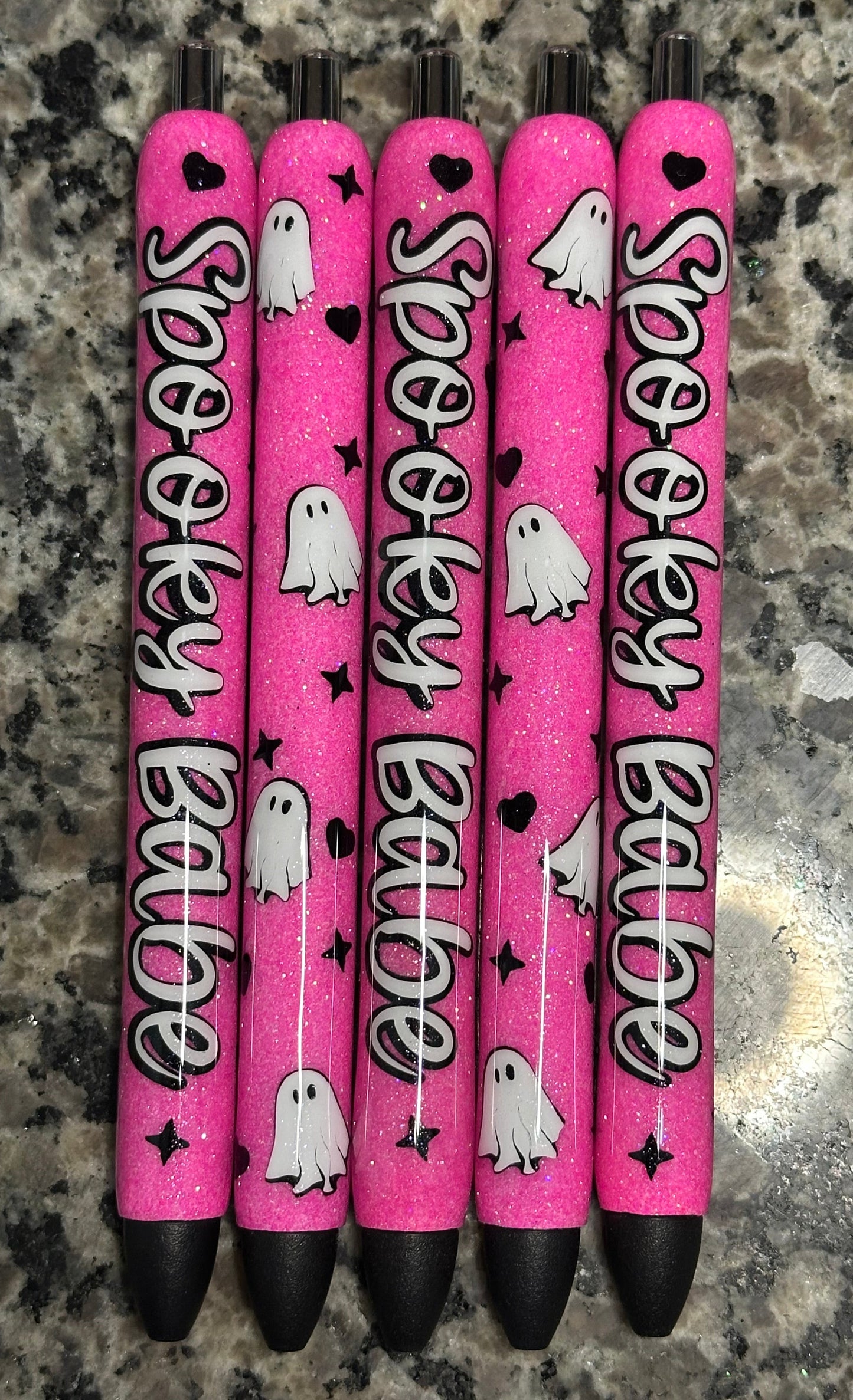 spooky babe pens  / Glitter Pens /Refillable Gel Pens