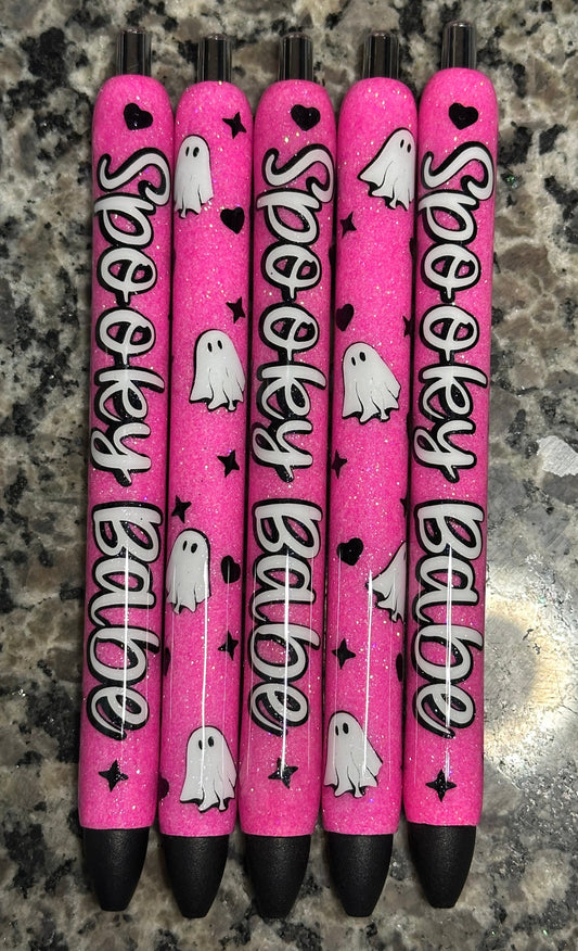 spooky babe pens  / Glitter Pens /Refillable Gel Pens