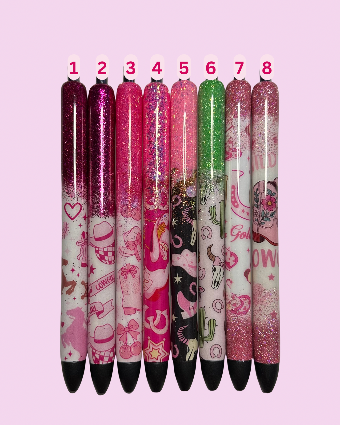 Cowgirl Glitter Pens/ Epoxy Glitter Pens/ Glitter Pens/ Western Pens