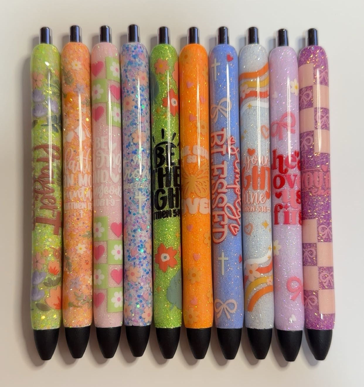Bible Verse Glitter Pens/ Faith Glitter Pens