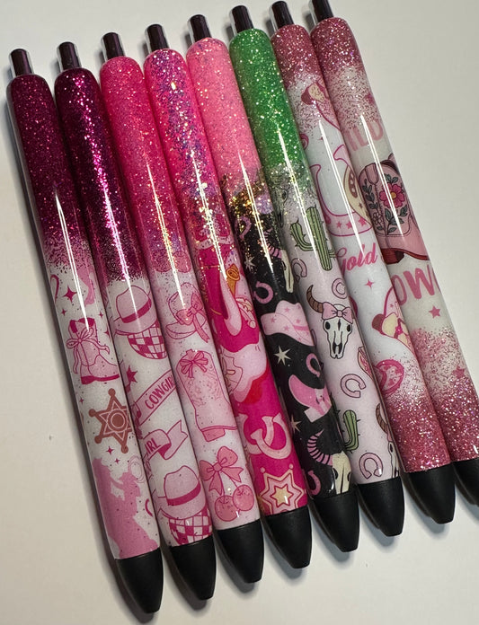 Cowgirl Glitter Pens/ Epoxy Glitter Pens/ Glitter Pens/ Western Pens