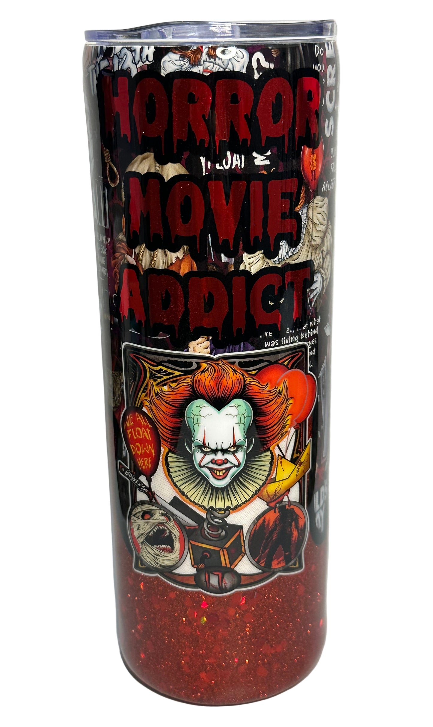 Horror Tumbler/ Glitter Tumbler / Horror 20oz Custom