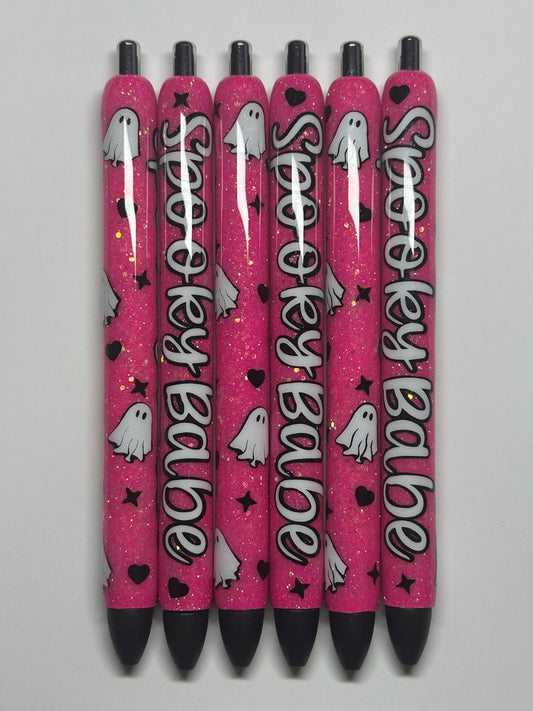 spooky babe pens  / Glitter Pens /Refillable Gel Pens