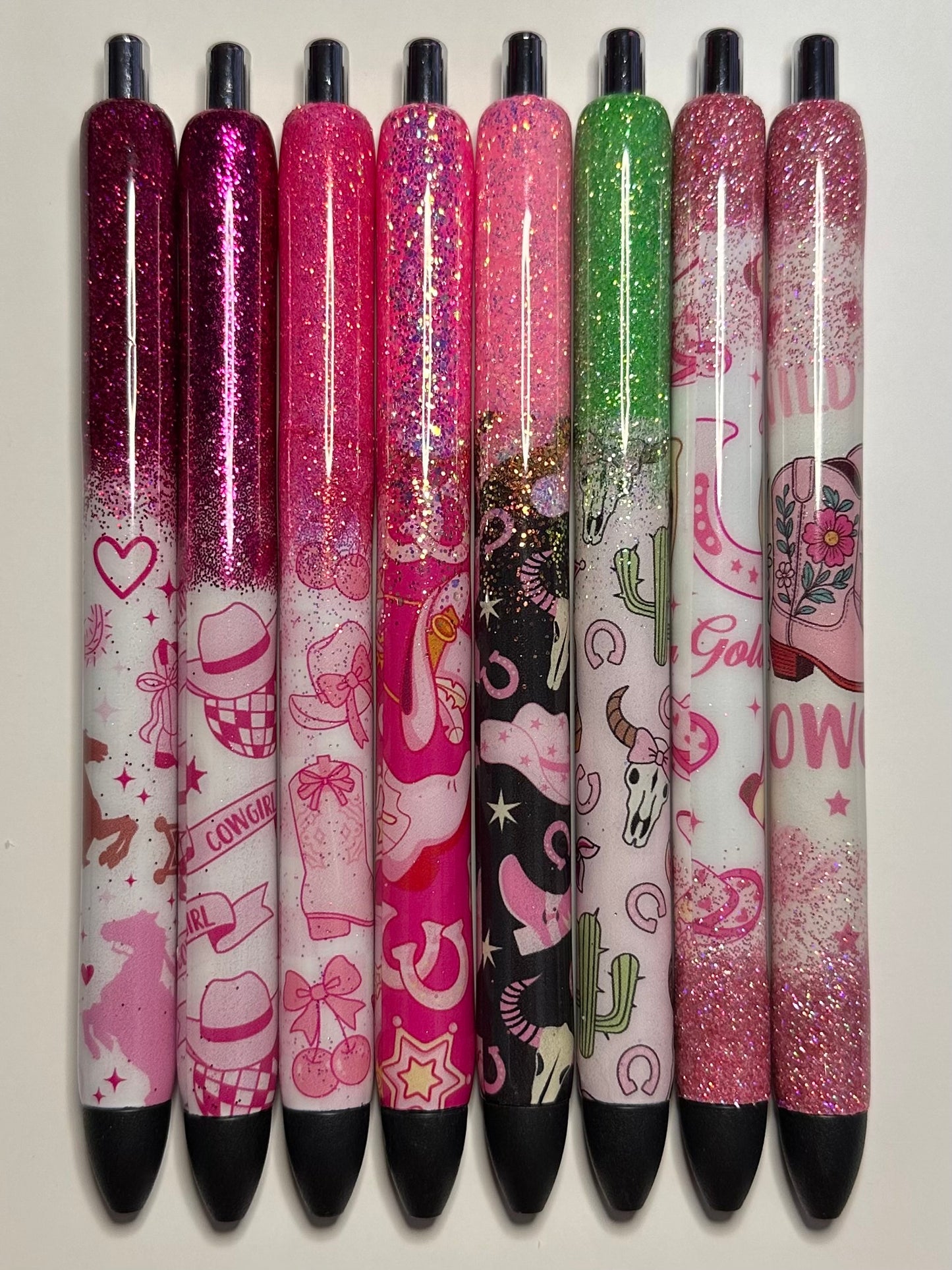 Cowgirl Glitter Pens/ Epoxy Glitter Pens/ Glitter Pens/ Western Pens