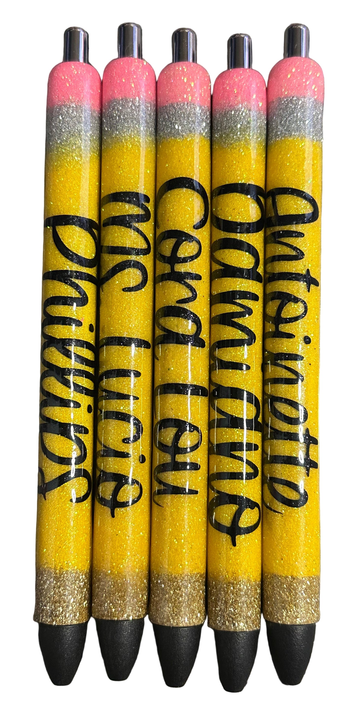 Pencil Pens| Personalized Glitter Pens | Cute Handmade Gifts