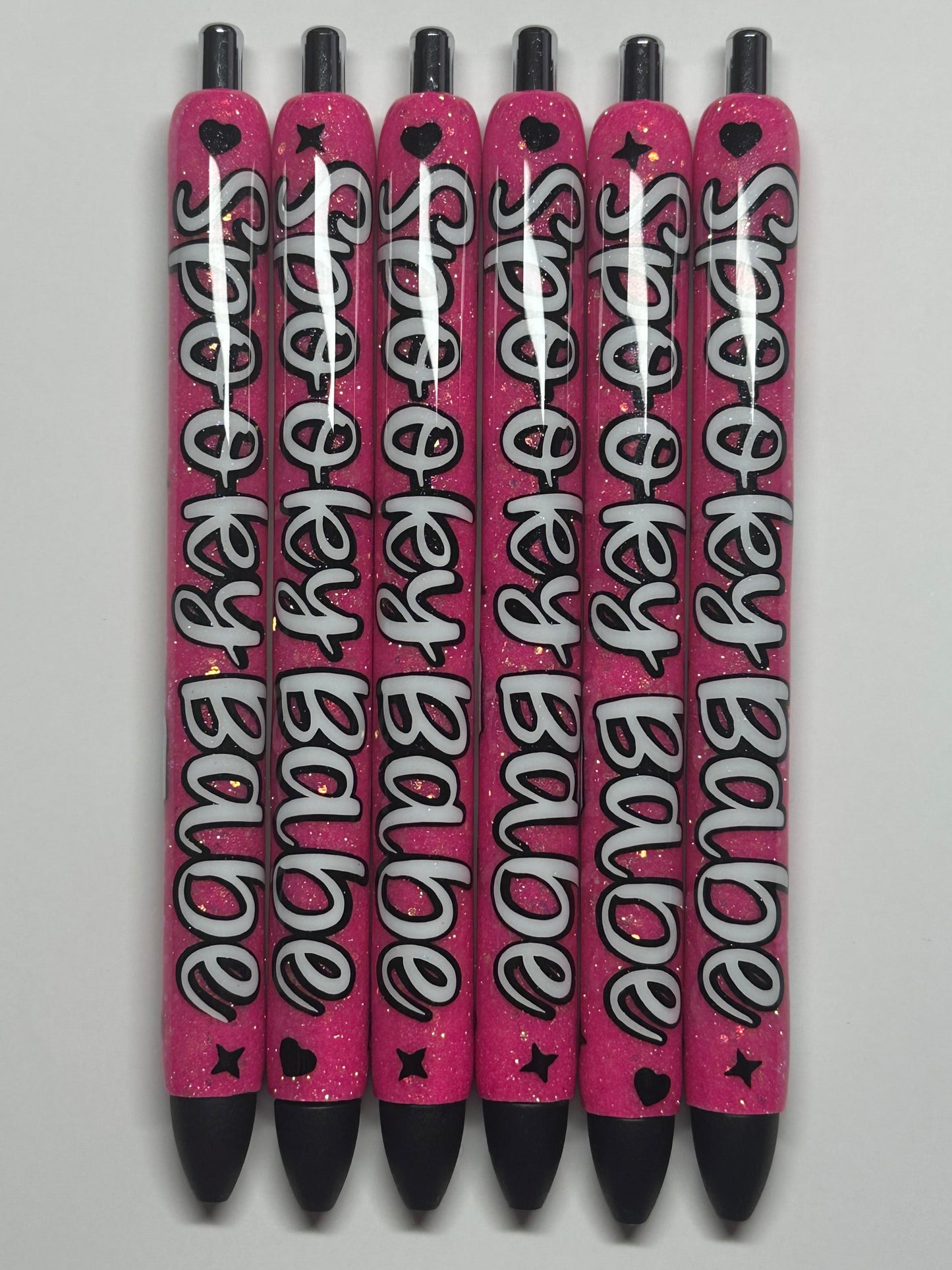 spooky babe pens  / Glitter Pens /Refillable Gel Pens
