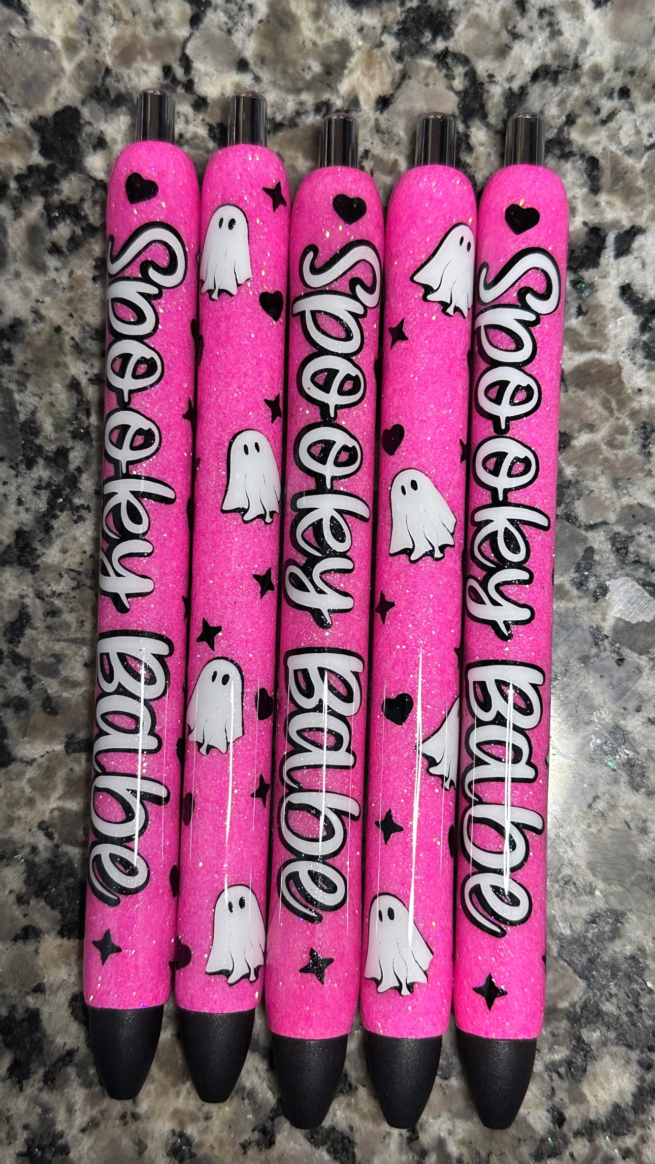 spooky babe pens  / Glitter Pens /Refillable Gel Pens