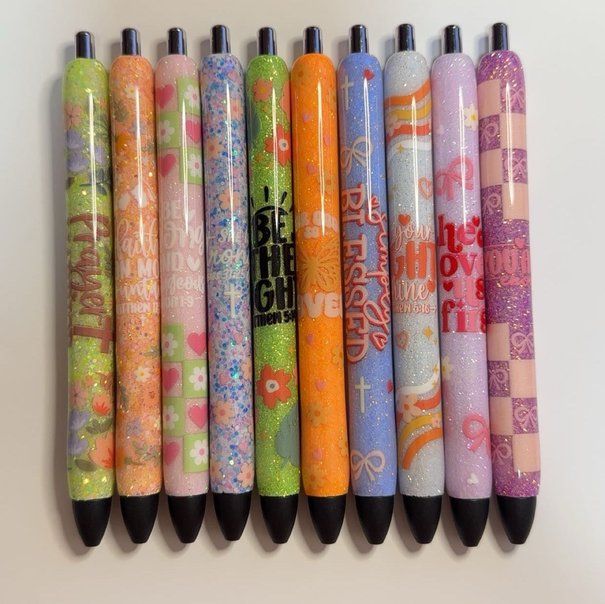 Bible Verse Glitter Pens/ Faith Glitter Pens