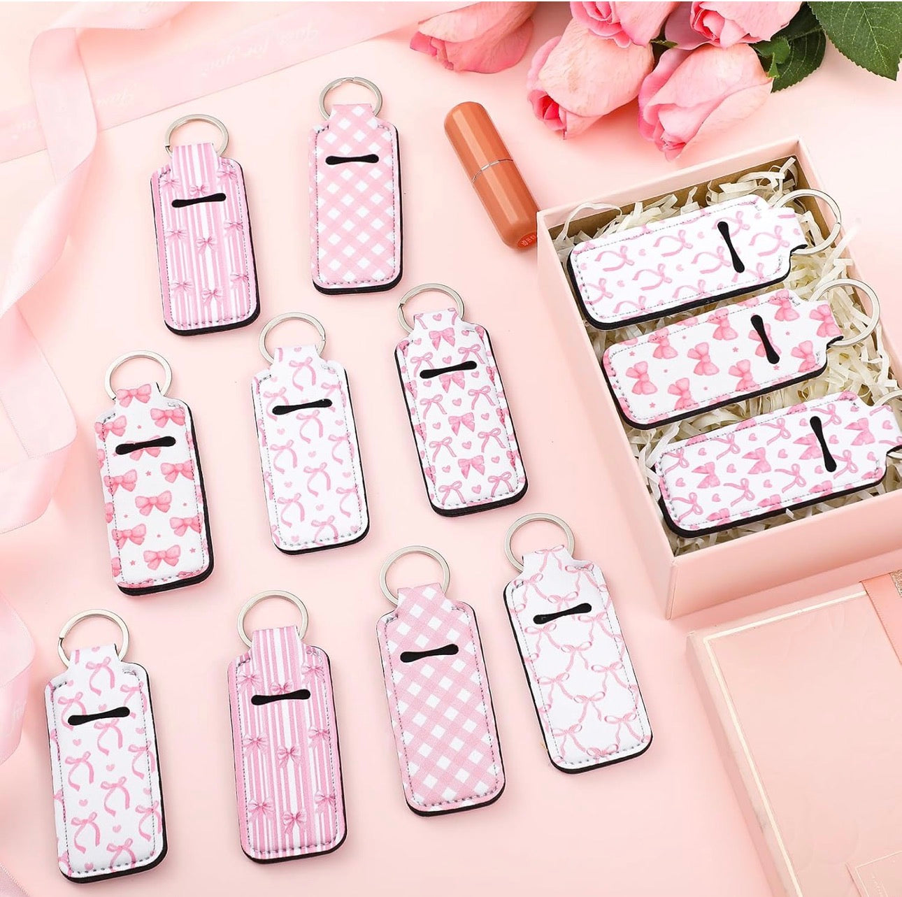Pink Bow Chapstick Holders