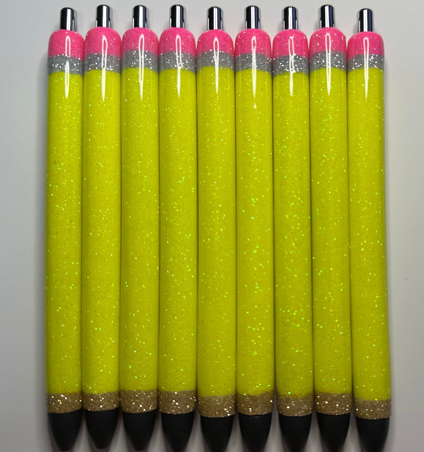 Pencil Inspired Glitter Pen – Teacher Gift- Personalize Pen Gift-