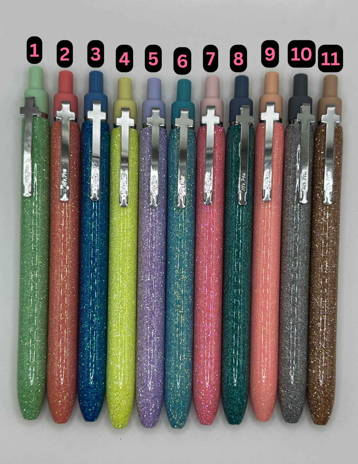 Cross Clip Glitter Pens
