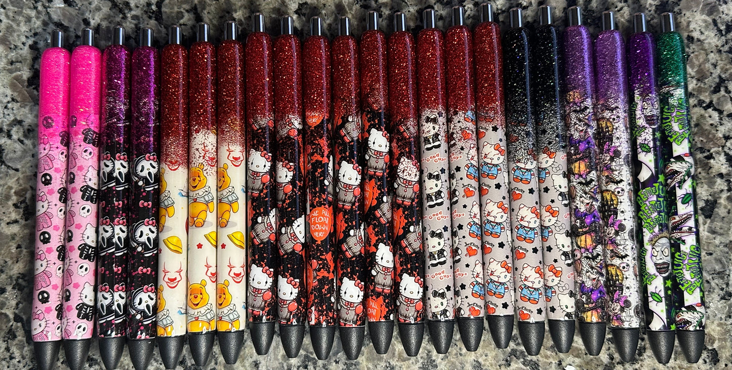 Cute Horror Pens/Glitter Pens /Refillable Gel Pens