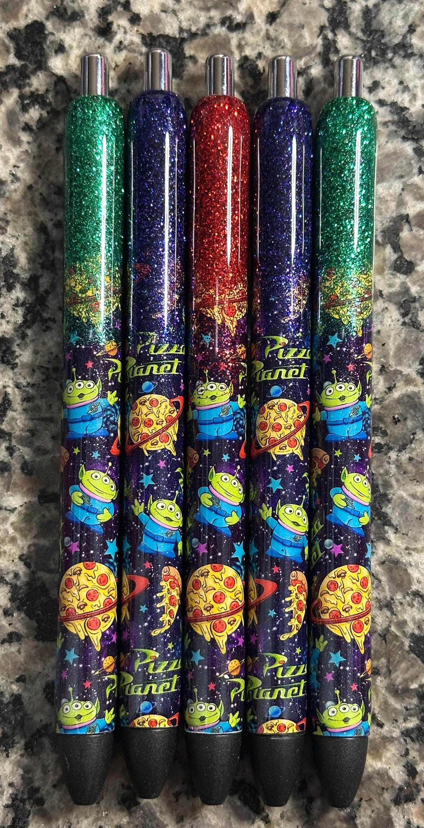 Pizza Alien Pen / Glitter Pens /Refillable Gel Pens