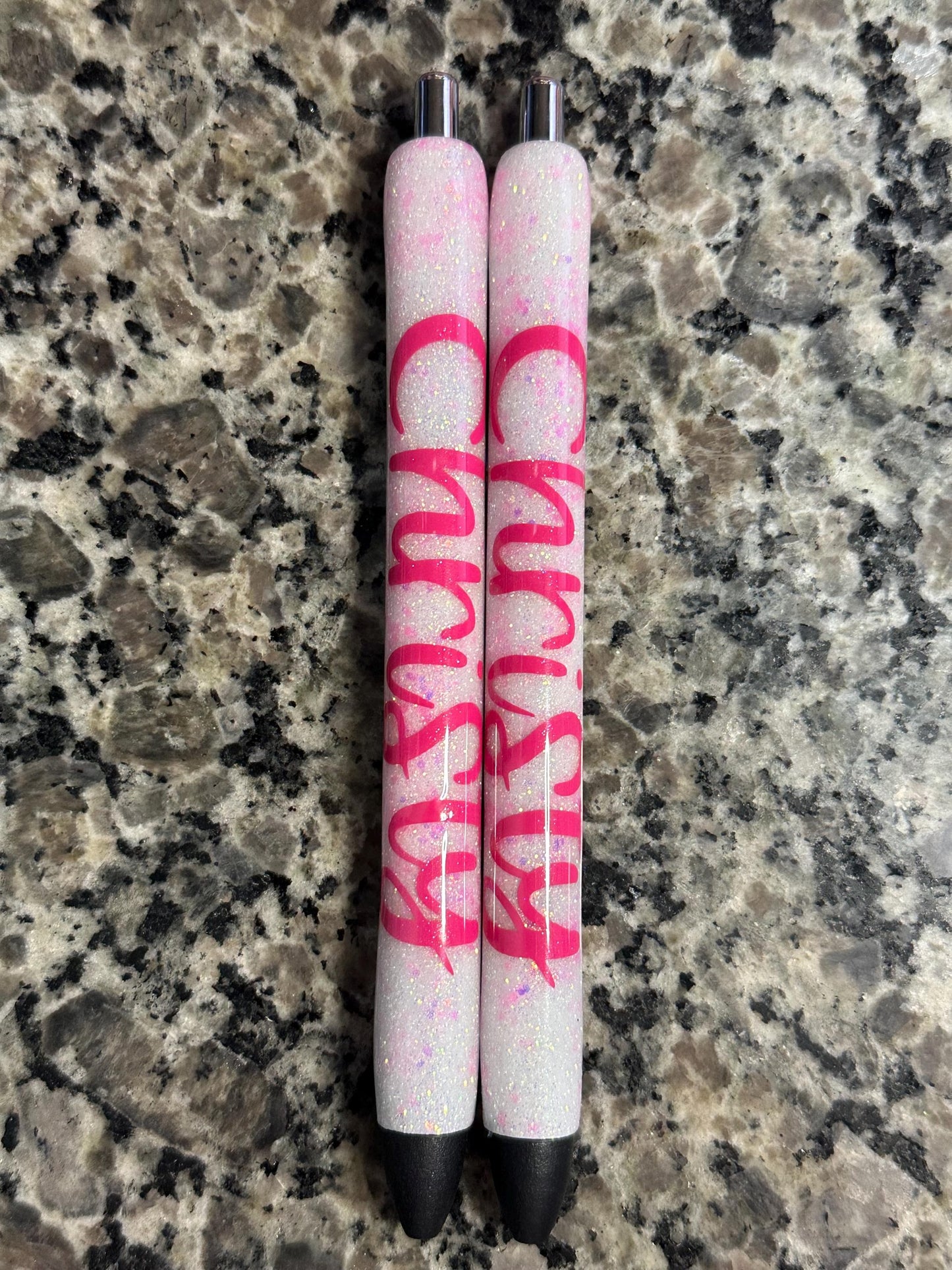 White & Pink Glitter Pens