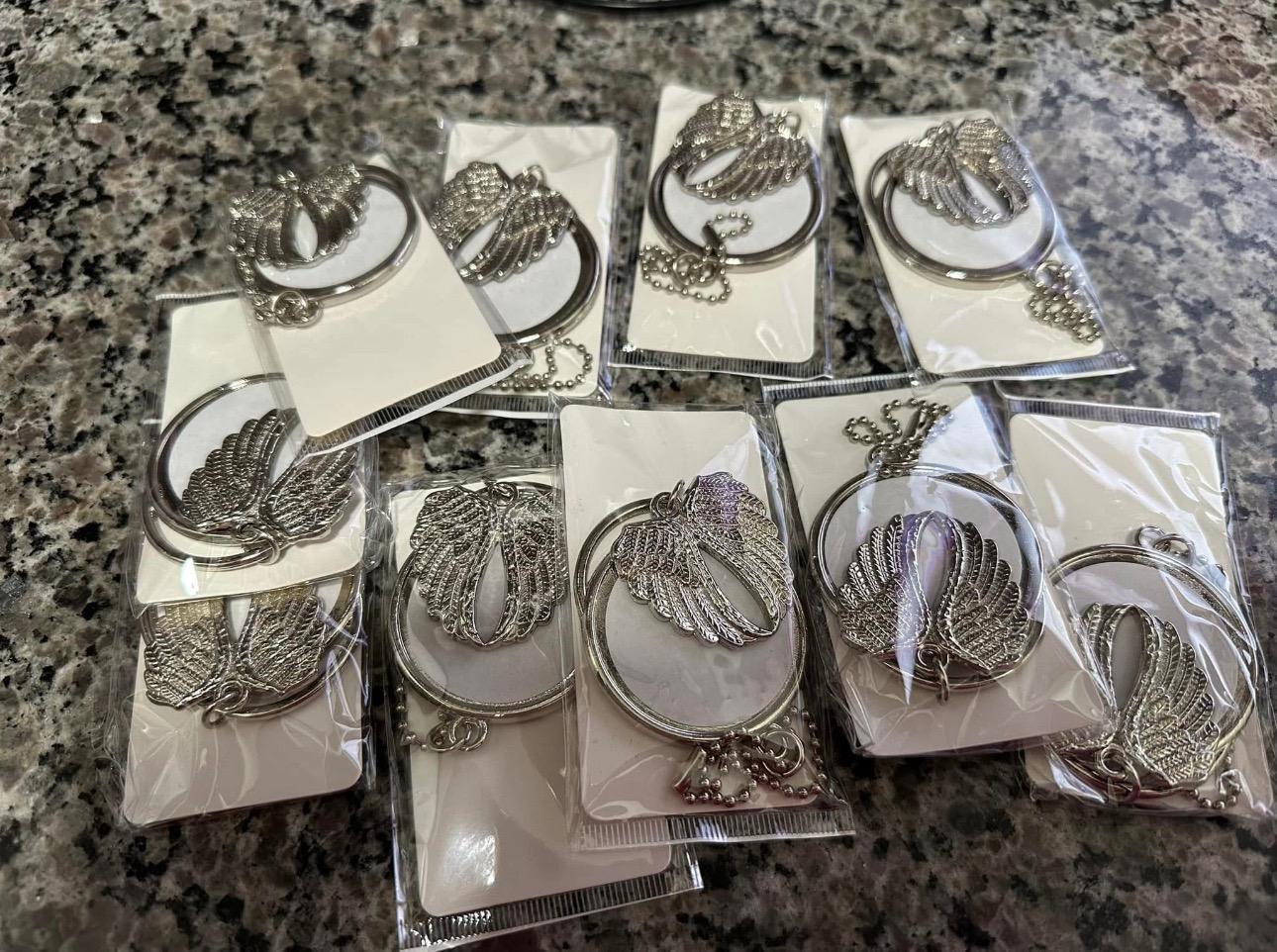 Angel Wings Keychain Charms Double Sided